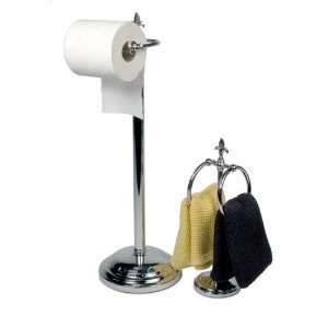   Paper Stand and Double Towel Ring Guest Valet Set in Chrome by Taymor