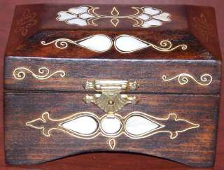 Handmade Turkish Mother Of Pearl Inlaid Wood Box  