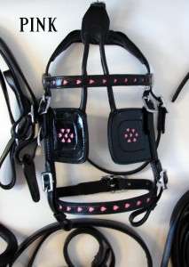 Adorable Black leather/Black Patent leather blinders with Tiny PINK 