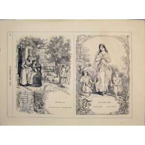  Colin Lucy Engravings Branston Courtship Antique Print 