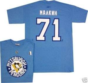 Evgeni Malkin Penguins T Shirt jersey Blue Language XXL  