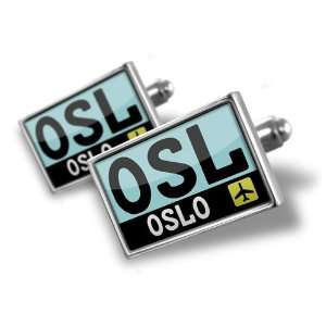 Cufflinks Airport code OSL / Oslo country Norway   Hand Made Cuff 