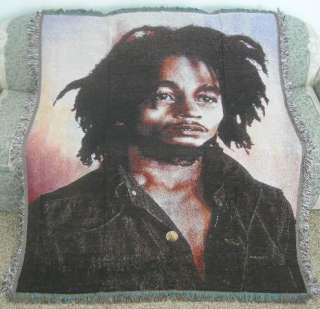 New Bob Marley Heavy Afghan Blanket Portrait Wall Decor  