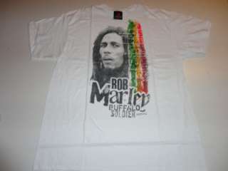 New Bob Marley Buffalo Soldier White Short Sleeve Tee T Shirt X Large 
