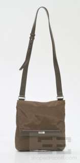 Tumi Chocolate Brown Nylon & Leather Trim Flap Cross Body Bag  
