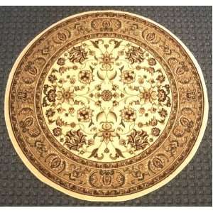  Traditional Round Area Rug 7 Ft. 3 In. X 7 Ft. 3 In. Ivory 