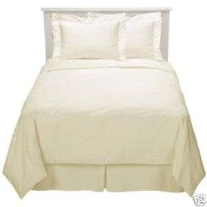 New 300 TC King tailored bed skirt stripes Ivory  