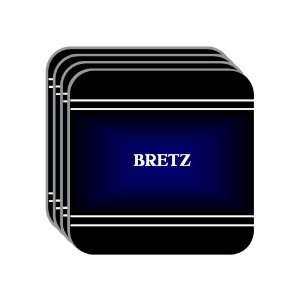 Personal Name Gift   BRETZ Set of 4 Mini Mousepad Coasters (black 