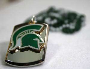 MICHIGAN STATE SPARTANS COLLEGE NECKLACE TAG PENDANT  