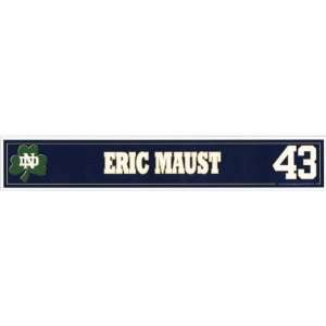 Eric Maust #43 2008 Notre Dame Game Used Locker Room Nameplate   Other 