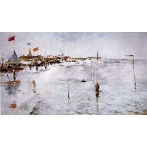   Henry Twachtman   24 x 14 inches   Coney Island. From Brighton Pier