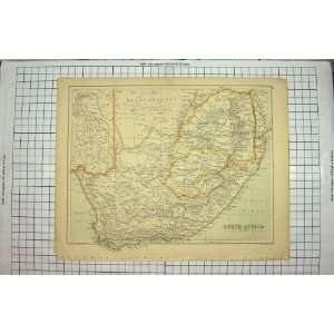  BACON MAP 1894 SOUTH AFRICA EGYPT RED SEA CAPE TOWN