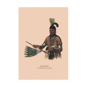  Naw Kaw (A Winnebago Chief) 12x18 Giclee on canvas