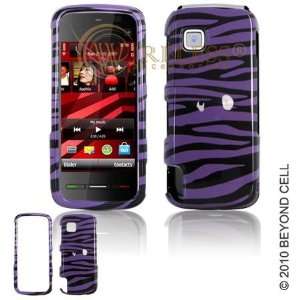 Nokia Nuron 5230 Cell Phone Purple/Black Zebra Design Protective Case 