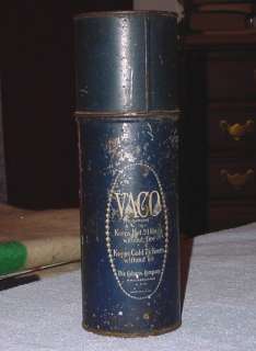   CALORIS VACO Mercury Glass Vacuum Bottle with Cork Thermos ca. 1910