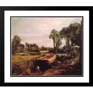 Constable, John 34x28 Framed and Double Matted Boat Building  