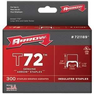 ARROW FASTENER 721189 T72 Insulated Staples (11/32 9mm x 19/32 15mm 