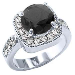  Tqw7X318ZJH T7 CZ Black Diamond Accented Solitaire Ring (4 