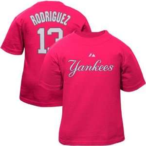   New York Yankees #13 Toddler Player T Shirt   Pink