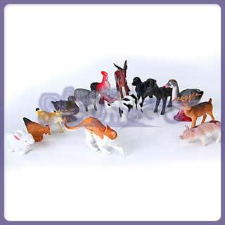 New 14Pcs Mixed Plastic Farm Animals Model Party Toy  