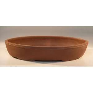  Ceramic Bonsai Pot.Red/Brown Oval.16.25 x 10.5 x 3.0 