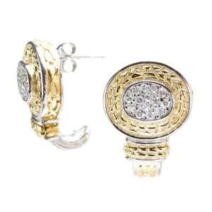  C.Z T/T Round Clip/Post Earring Jewelry