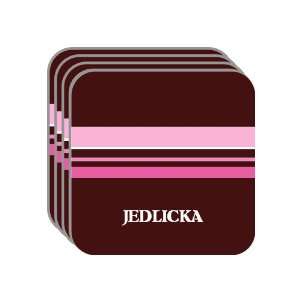   Name Gift   JEDLICKA Set of 4 Mini Mousepad Coasters (pink design