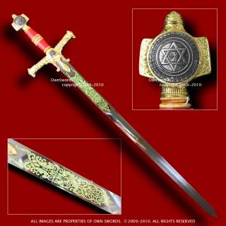 49 Medieval Solomon King Crusader Sword Red Handle New  