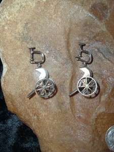 Rare Boxed Set of Vintage Rickshaw Screw Back Earrings Sterling? Early 