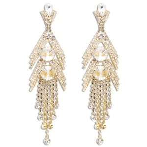  Elizabeth Jadore Pyramid Gold Mixed Cut Earrings Jewelry