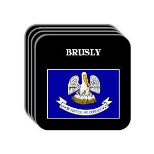 US State Flag   BRUSLY, Louisiana (LA) Set of 4 Mini Mousepad Coasters