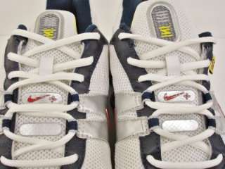 men s nike shox sz 11 5 11 1 2 blue red white yellow running shoes 