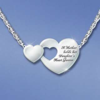 Mother Daughter Sterling Silver Diamond Necklace Always My Daughter 