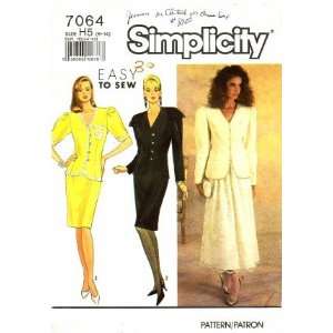  Simplicity 7064 Sewing Pattern Misses Slim Full Skirt Suit 