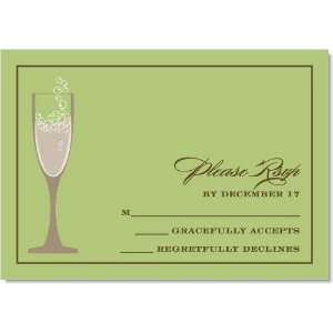  Bubbly Champagne Green Response Cards