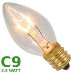 100 ~C9~Clear Transparent~Christmas Holiday~Replacement~E17~3.5 Watt 