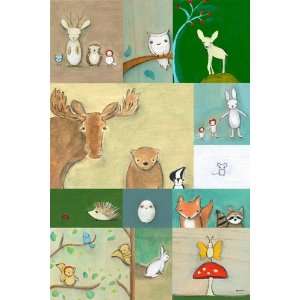  Woodland Animal Patchwork Canvas Reproduction Baby