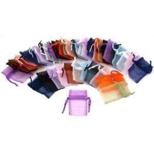  48 Organza Drawstring Pouches Gift Bags Assorted Colors 