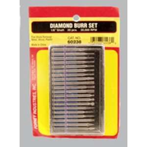  Discount Diamond Burr Set, 20 Piece, 30,000 Max. Rpm 