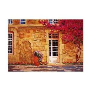 The Bougainvillea Covered House by Liliane Fournier 16x12  