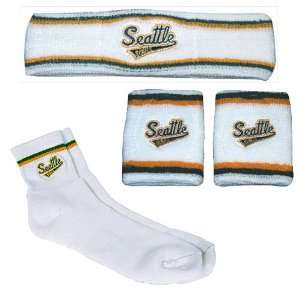 Rewind Seattle Supersonics Quarter Sock, Wristbands, and Headband Set