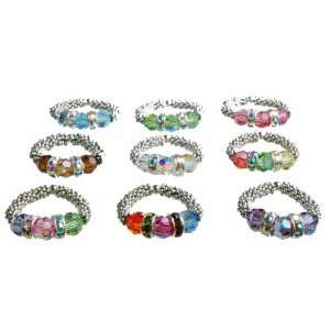   Rings accented with Swarovski Crystal Rondelles 