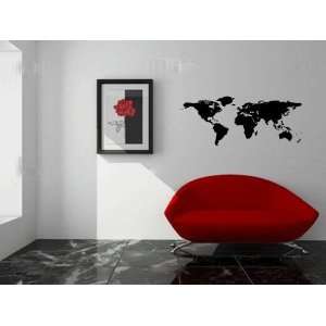 World Map Small Vinyl Wall Decal Sticker Graphic By LKS Trading Post 
