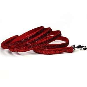  Red Sparkle Dog Leash, 1/2 Width