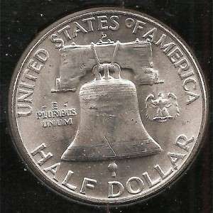 1959 D CHOICE BRILLIANT UNCIRCULATED Franklin Half Dollar #5  