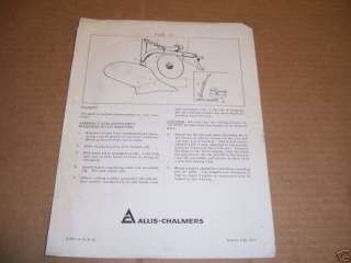 a1118) Allis Chalmers Brinley Plow Op Manual OLD (1Pg  