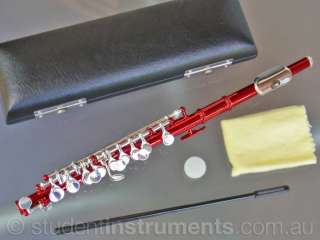 Pro Regal RED and SILVER PICCOLO   With Case   NEW  