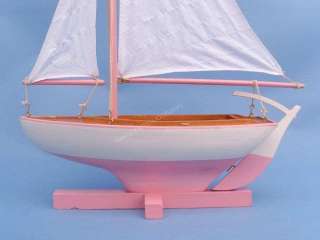 Pink Sunset Sailboat 17 Model Ship   Beach Decor  