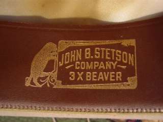 Vintage STETSON Original OPEN ROAD Cowboy Hat Fedora FAWN 3X Size 7 1 