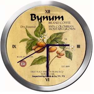  BYNUM 14 Inch Coffee Metal Clock Quartz Movement Kitchen 